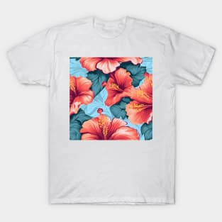 Hibiscus Flowers Pattern 17 T-Shirt